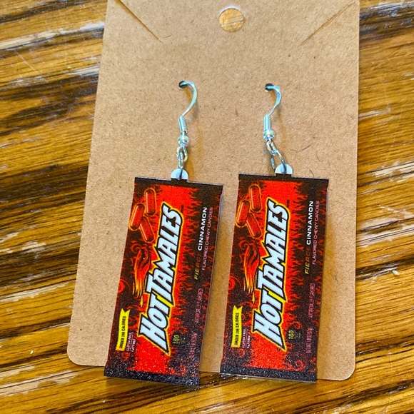 Cute Hot, candy, wrapper with s sterling silver wires and gift bag - Picture 1 of 6